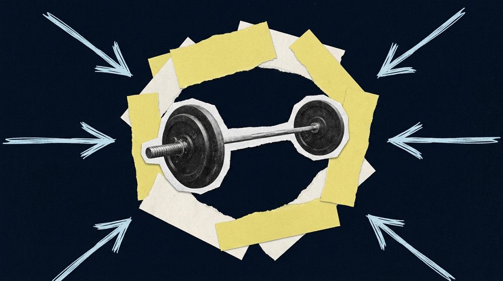 Editorial collage on private equity ownership in the fitness industry