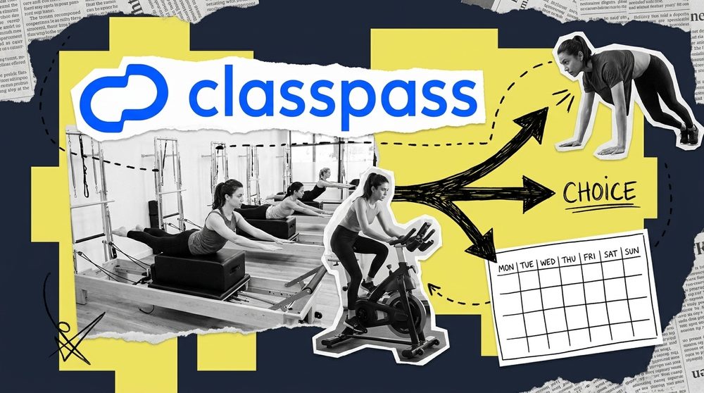 ClassPass optionality and consumer behavior — editorial collage