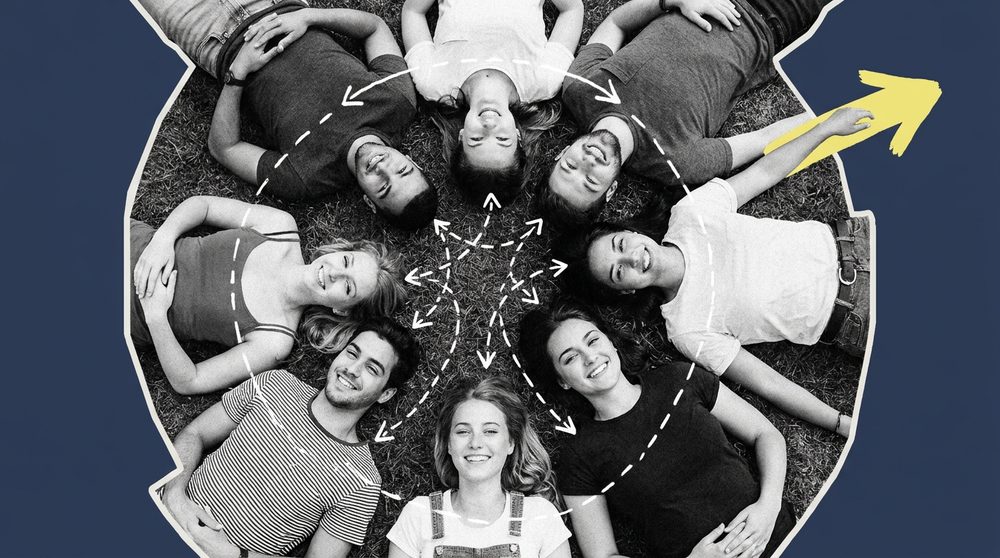 Group of people lying together resting outdoors at a free community rest club event in NYC