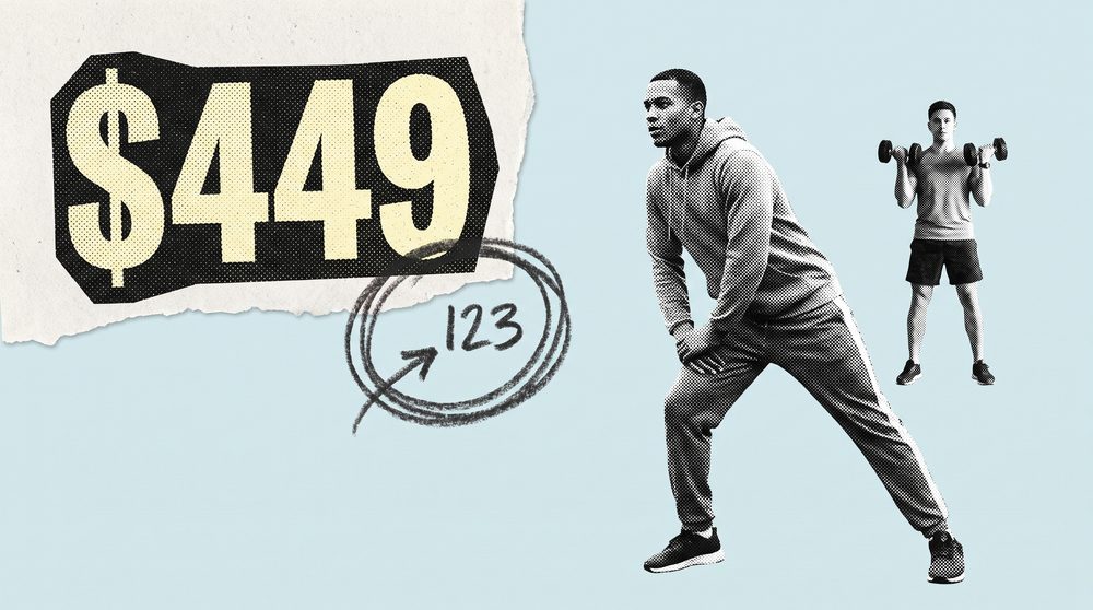 Editorial collage of a large dollar figure on torn paper with a much smaller sample-size number beside it in fine print