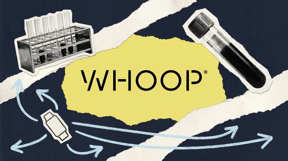 Editorial collage on WHOOP opening its blood testing business to non-members