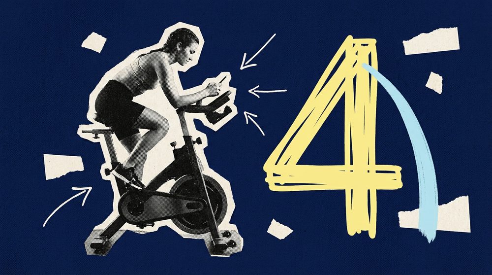 Editorial collage illustrating the decay of paid app engagement over four weeks
